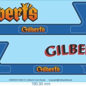 Gilberts Truck & Trailer Decals for 1/24 | 1/25 | 1/50 | 1/64 Scale Models