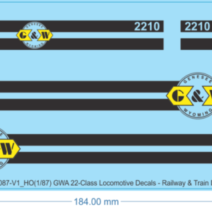 GWA 22-Class Locomotive Decals - HO (1/87) N (1/160) - Railway & Train Decals