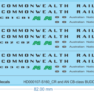 CR and AN CB-class BUDD (RDC-1) Railcar - HO (1/87) N (1/160) - Railway & Train Decals