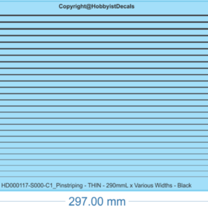 Thin Pinstriping Decals (200mm) - Multiple Colors