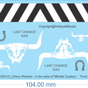 Chevy Wrecker - in the style of 'Midnite Cowboy' - 1/25 - Truck Decals