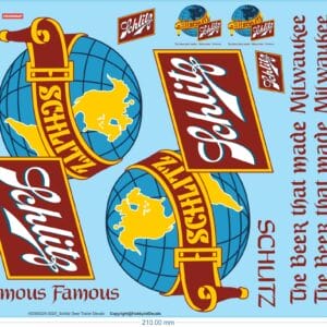 Schlitz Beer Trailer Decals - 1/25 - Water Decals - Waterslide, 1/25