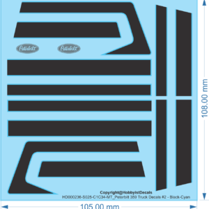 Peterbilt 359 Truck Decals #2 - 1/25 1/50 - Water Decals