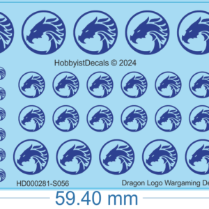 Dragon Logo Wargaming Decals - Customizable Size - War Game Decals