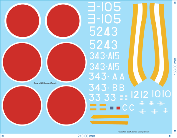 Bandai George Aircraft Decals - 1/24 - Water Decal