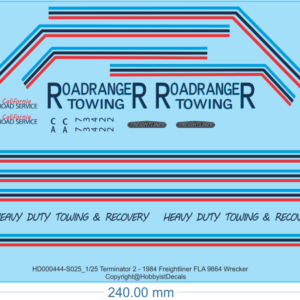 Terminator 2 - 1984 Freightliner FLA 9664 Wrecker - 1/25 - Water Decal