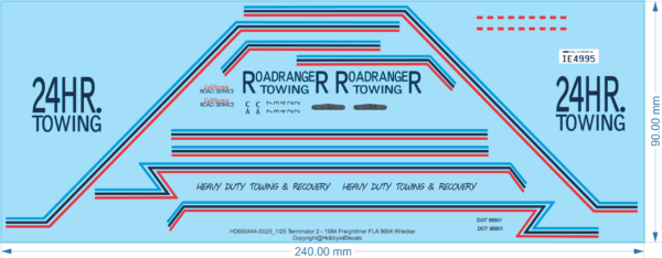 Terminator 2 - 1984 Freightliner FLA 9664 Wrecker - 1/25 - Water Decal