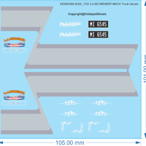'LA SCHREIBER' MACK Truck Decals - 1/25 - Water Decal