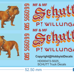 SCHUTT Truck Decals - 1/25 - Water Decal