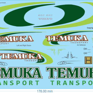 NZ 'Temuka Transport' Volvo FH 550 Truck Decals - 1/24 - Water Decal