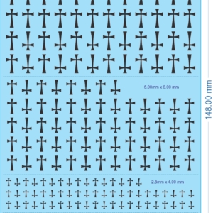 Templar Knights Cross #5 (60 x 4 sizes) – 1/72 - Water Decal