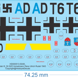 JU-87B-2 Stab III_St G2O Immelmann Hans Ulrich Rudel 1943 - 1/48 - WD