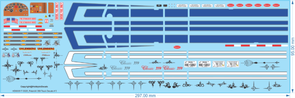 Peterbilt 359 Truck Decals #5 - 1/25 - Water Decal