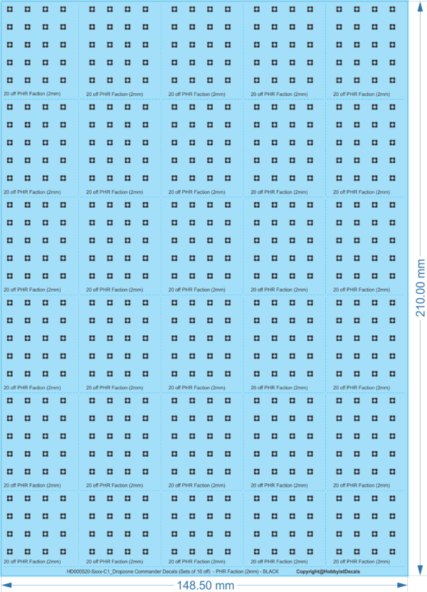 Dropzone Commander Decals (Sets of 16 off) - PHR Faction (2mm) - Sxxx - WD