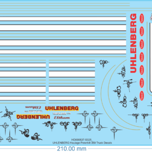 UHLENBERG Haulage Peterbilt 359 Truck Decals - 1/25 - Water Decal