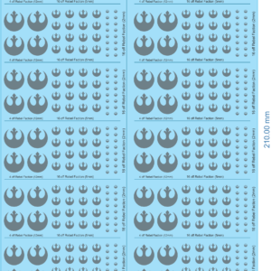 Star Wars Decals (16 Sets) - Rebel Faction (2mm, 5mm and 12mm) - Sxxx - WD