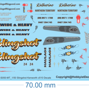 Slingshot Kenworth C510 Truck Decals - 1/50 - Water Decal