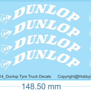 Dunlop Tyre Truck Decals - 1/14 - Water Decal