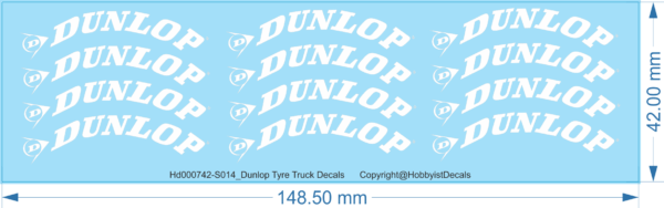 Dunlop Tyre Truck Decals - 1/14 - Water Decal