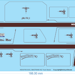 'MASTRANS NQ' Western Star Truck Decals - 1/25 - Water Decal